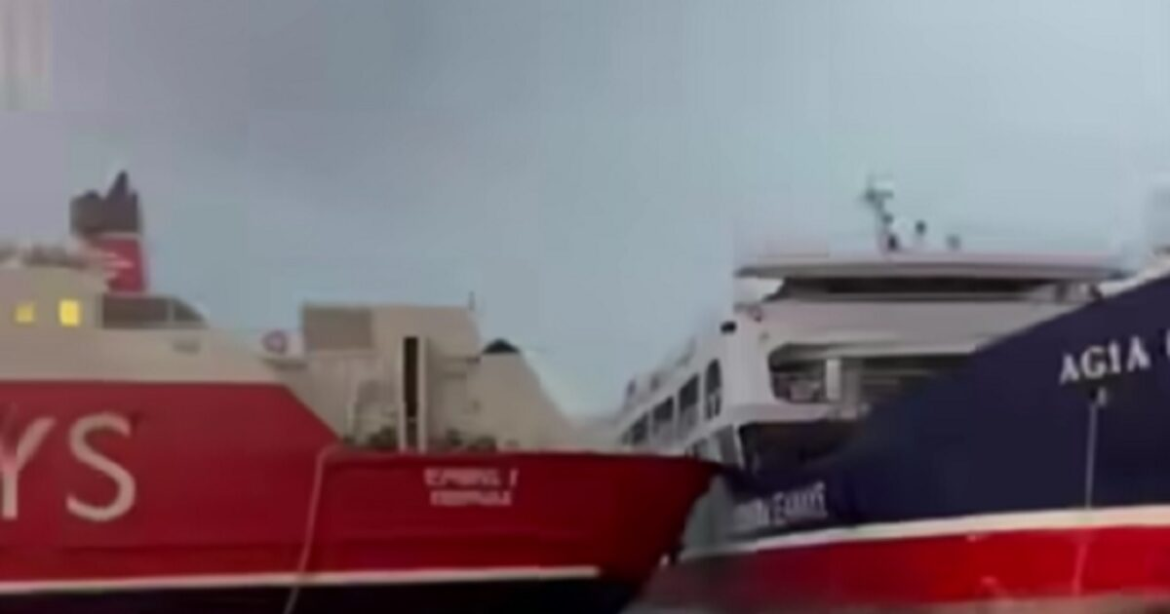 Ηγουμενίτσα: Έσπασαν οι κάβοι και συγκρούστηκαν δυο πλοία στο λιμάνι