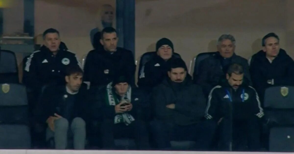 Ο Σαντίνο Αντίνο με τον Γιάννη Αλαφούζο στην Opap Arena για το ΑΕΚ – Παναθηναϊκός